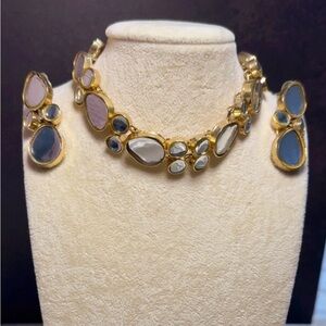 Elegant Kundan Necklace and Earring Set